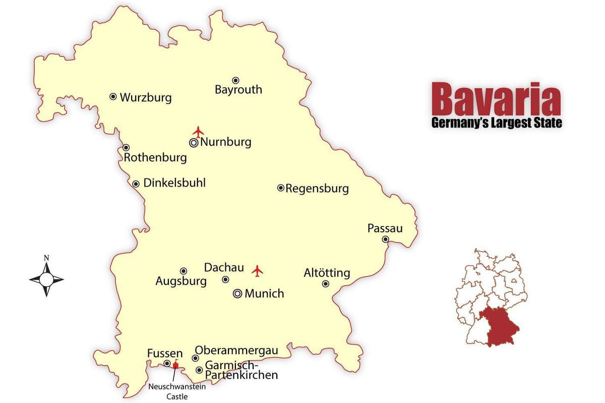 munchen, duitsland kaart