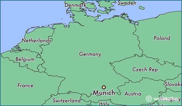 münchen, duitsland op'n kaart