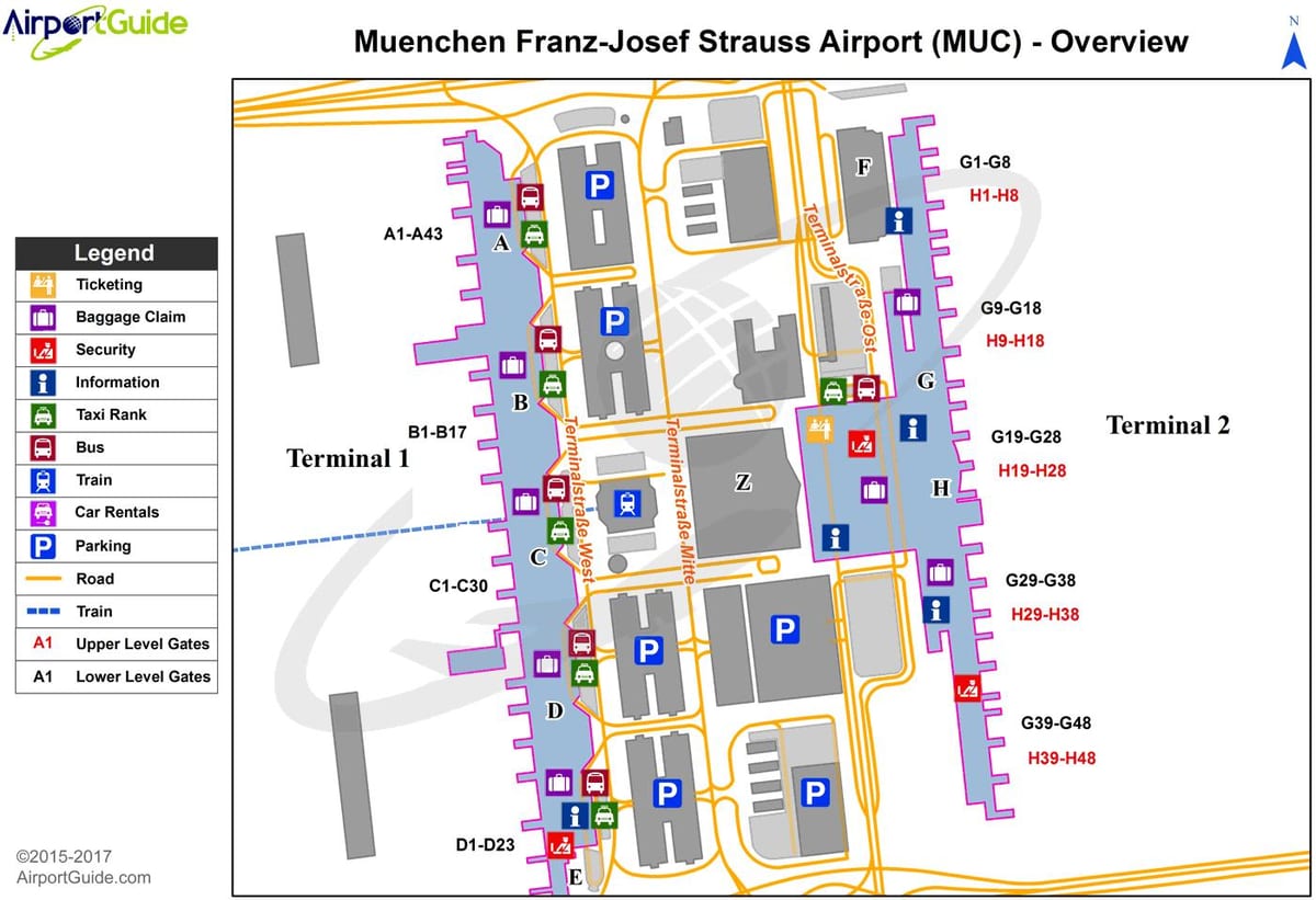 münchen terminale kaart