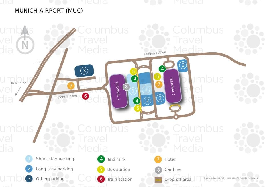 Kaart van münchen lughawe stasie