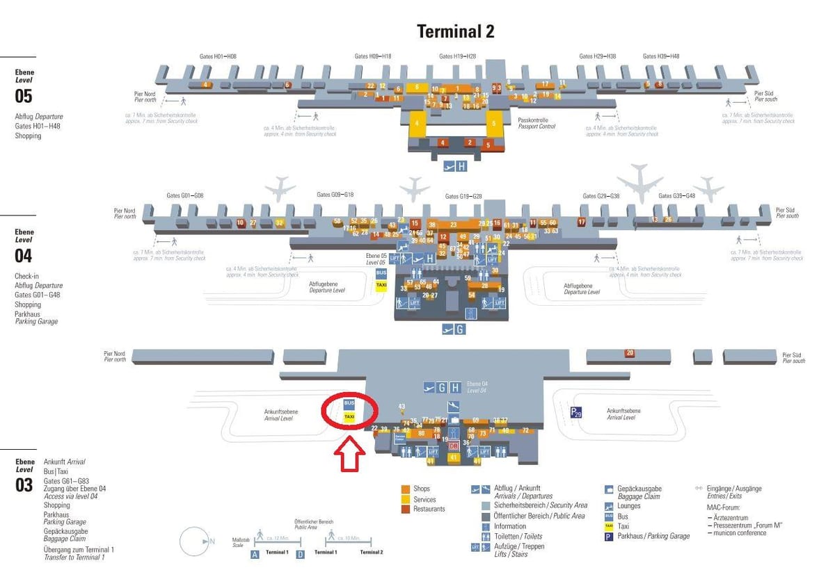Kaart van münchen terminale 2 