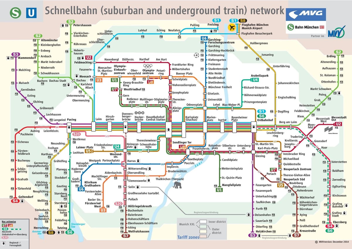 münchen s trein kaart