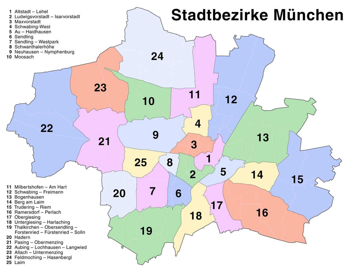 kaart VAN münchen voorstede