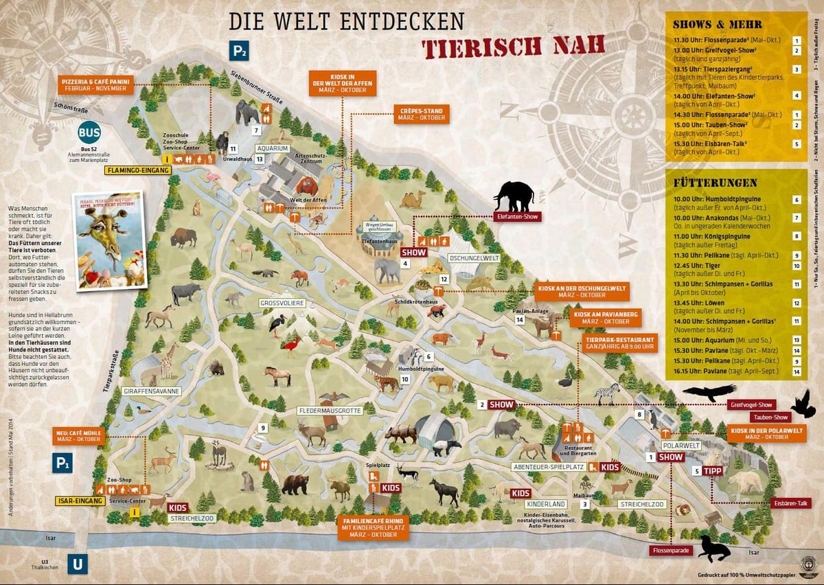 Kaart van münchen dieretuin