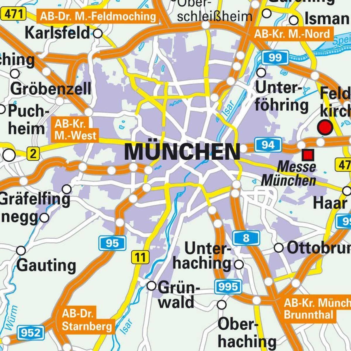 münchen sentrum kaart