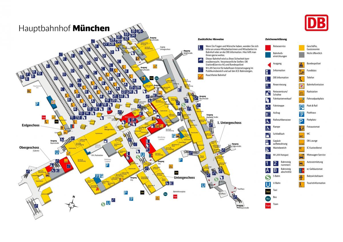 münchen hbf platform kaart