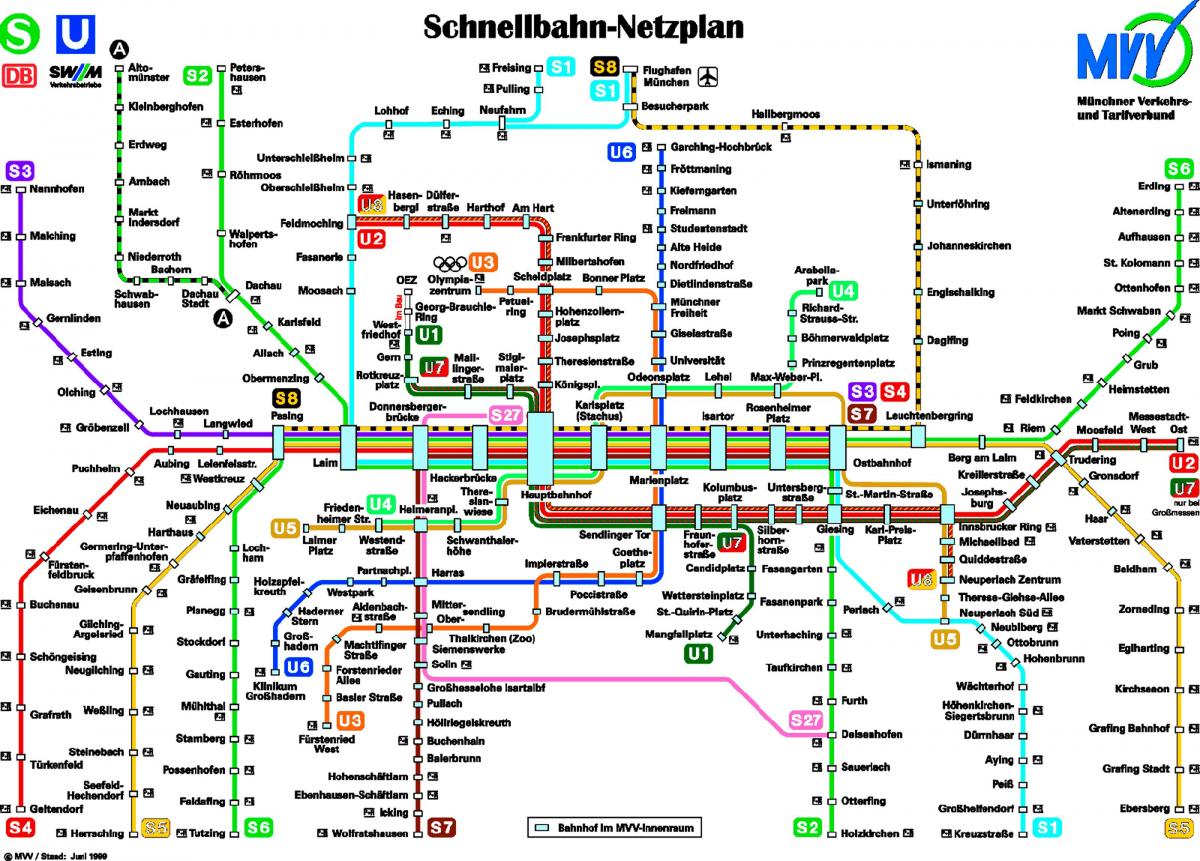 Kaart van munchen metro