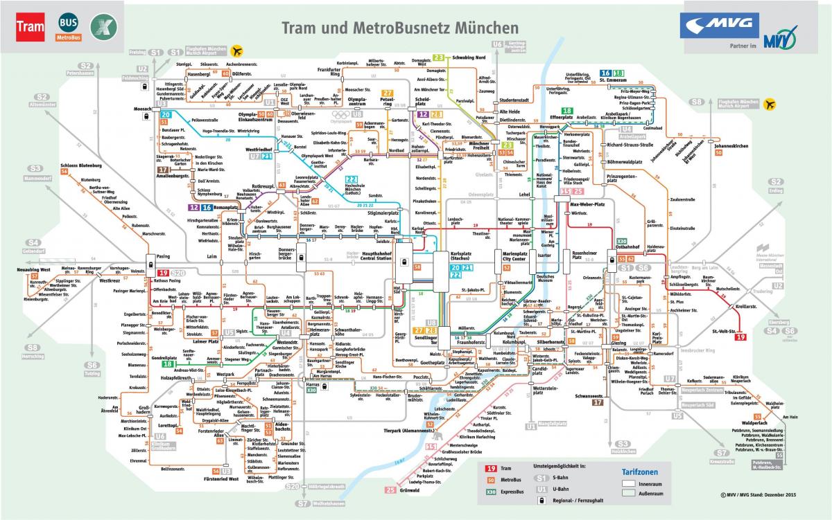 Kaart van münchen bus