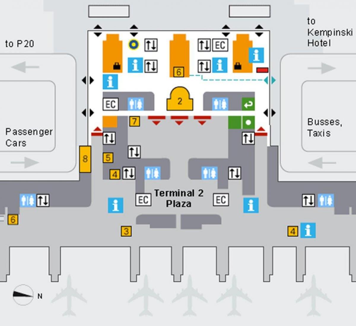 Kaart van münchen lughawe aankomelinge