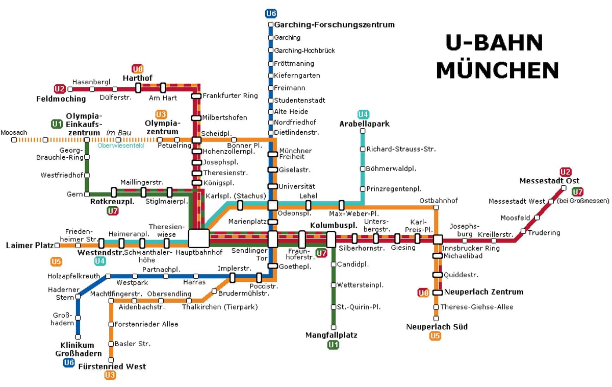 ubahn kaart münchen