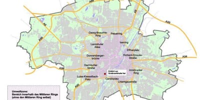 Kaart van münchen groen sone