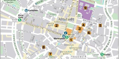 Kaart van münchen ou dorp