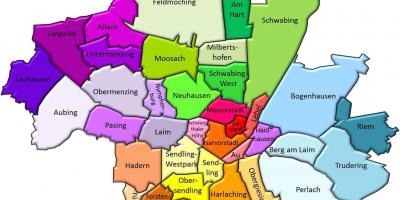 München distrikte kaart