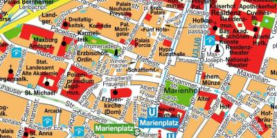 Straat kaart van münchen stad sentrum